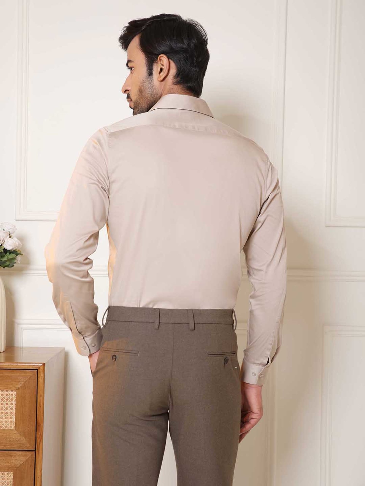 SUBTRACT Beige Slim Fit Shirt
