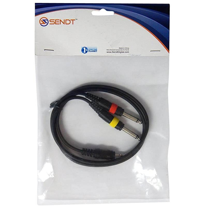 3 Foot 18 inch 35mm Male Stereo to Dual 14 inch 63mm Male Mono Instrument Cable