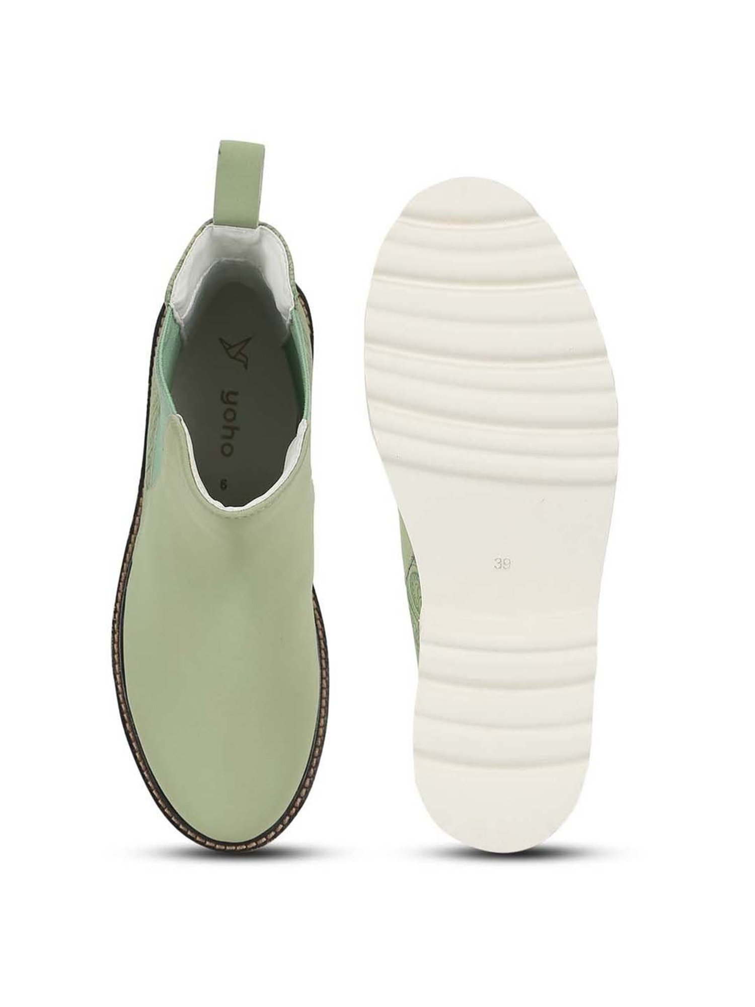 Yoho Women's Pastel Green Chelsea Boots