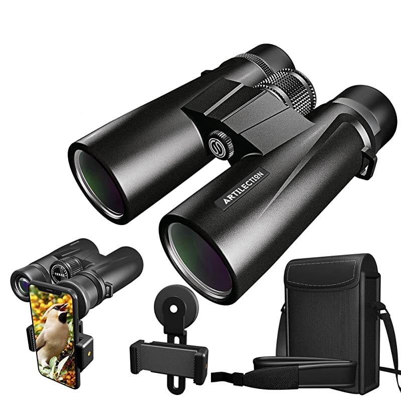 10x42 Binoculars for Adults, HD Professional High Power Magnification Compact Wide Angle Binocular for Bird Watching, Hunting, Travel, FMC Lens with BAK4 Roof Prism