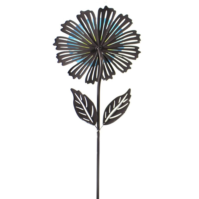Home & Garden 49.0" Cosmo Flower Stake Blue Handcrafted Regal Art & Gift  -  Decorative Garden Stakes