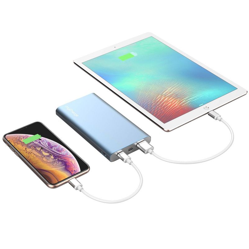 myCharge Razor Xtra Turbo 12000mAh/18W Dual USB-C & USB-A Port Portable Charger- Blue