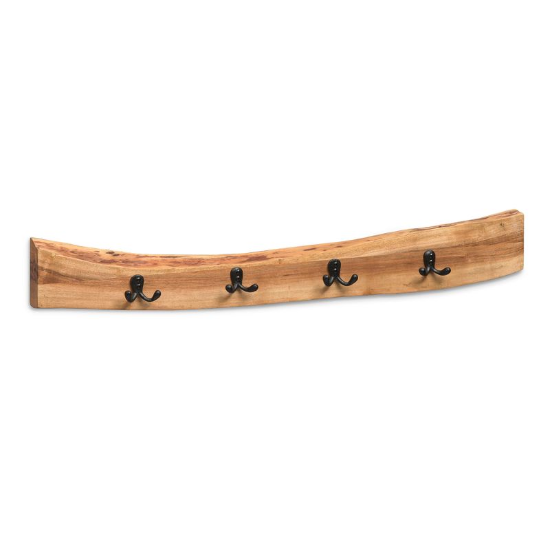 36" Alpine Live Edge Metal And Wood Coat Hooks - Alaterre Furniture
