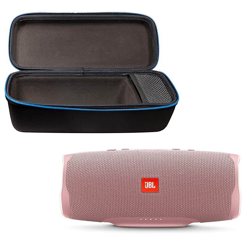 Charge 4 Portable Waterproof Wireless Bluetooth Speaker Bundle with divvi Charge 4 Protective Hardshell Case Pink