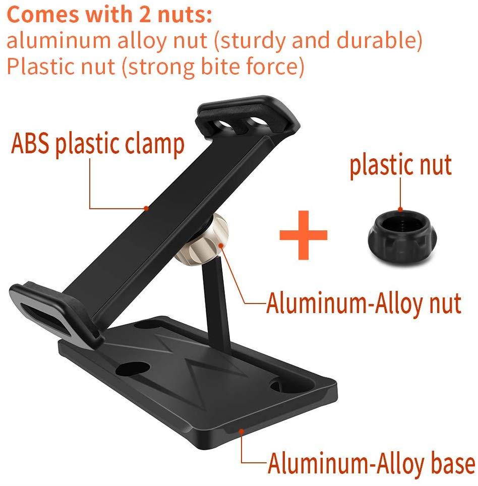 Hanatora Aluminum-Alloy Tablet Holder with Metal Nut Ring,Foldable 4-11 Inch Phone Mount with Lanyard Strap for DJI Mavic Mini,Mavic 2 Pro/Zoom, DJI Mavic Air/Spark/Mavic Pro/Platinum Remote Control