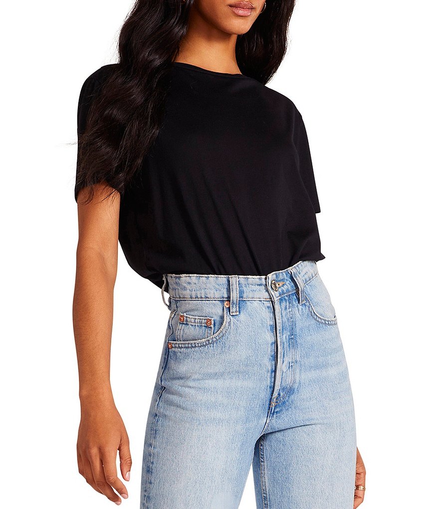 WAYF Double Ruffle V-Neck Peplum Top