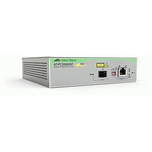 Allied Telesis AT-PC2000/SP-90 Poe+ to SFP Switching Media Converter