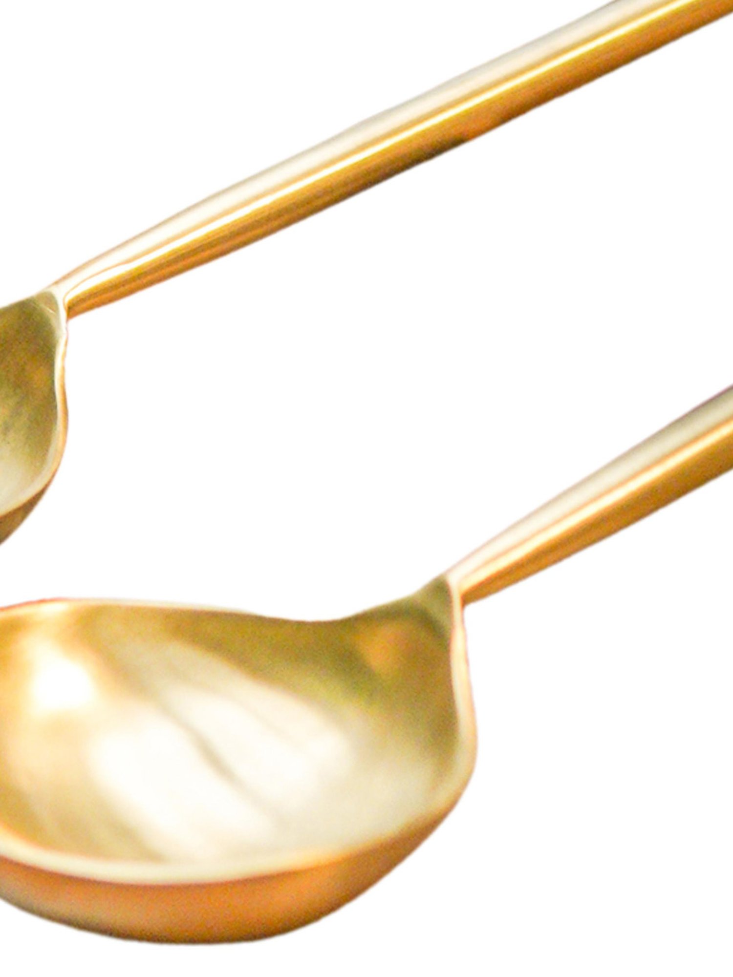 Ambi Pair Of Exquisite Brass Serving Laddle Spoon Set