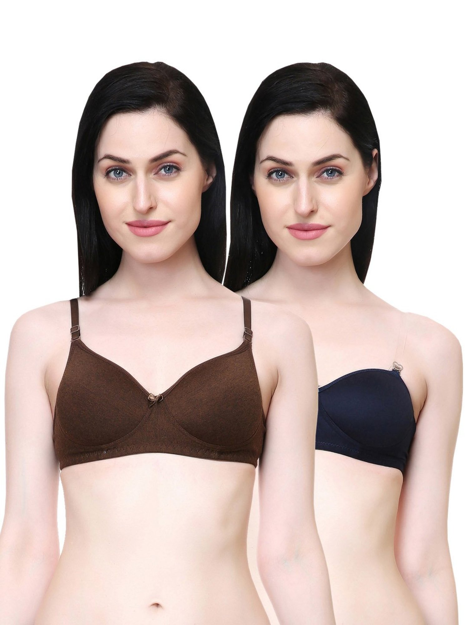 Lady Lyka Multicolor Non Wired Padded T-Shirt Bra (Pack Of 2)