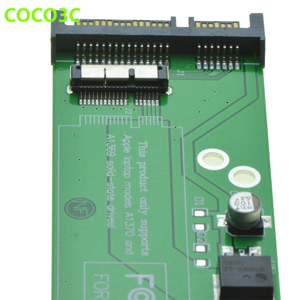 For Macbook Air 2010 2011 A1369 A1370 SSD to 2.5" SATA 6GB Adapter 12+6pin SSD HDD to 22Pin SATA 3.0 Card