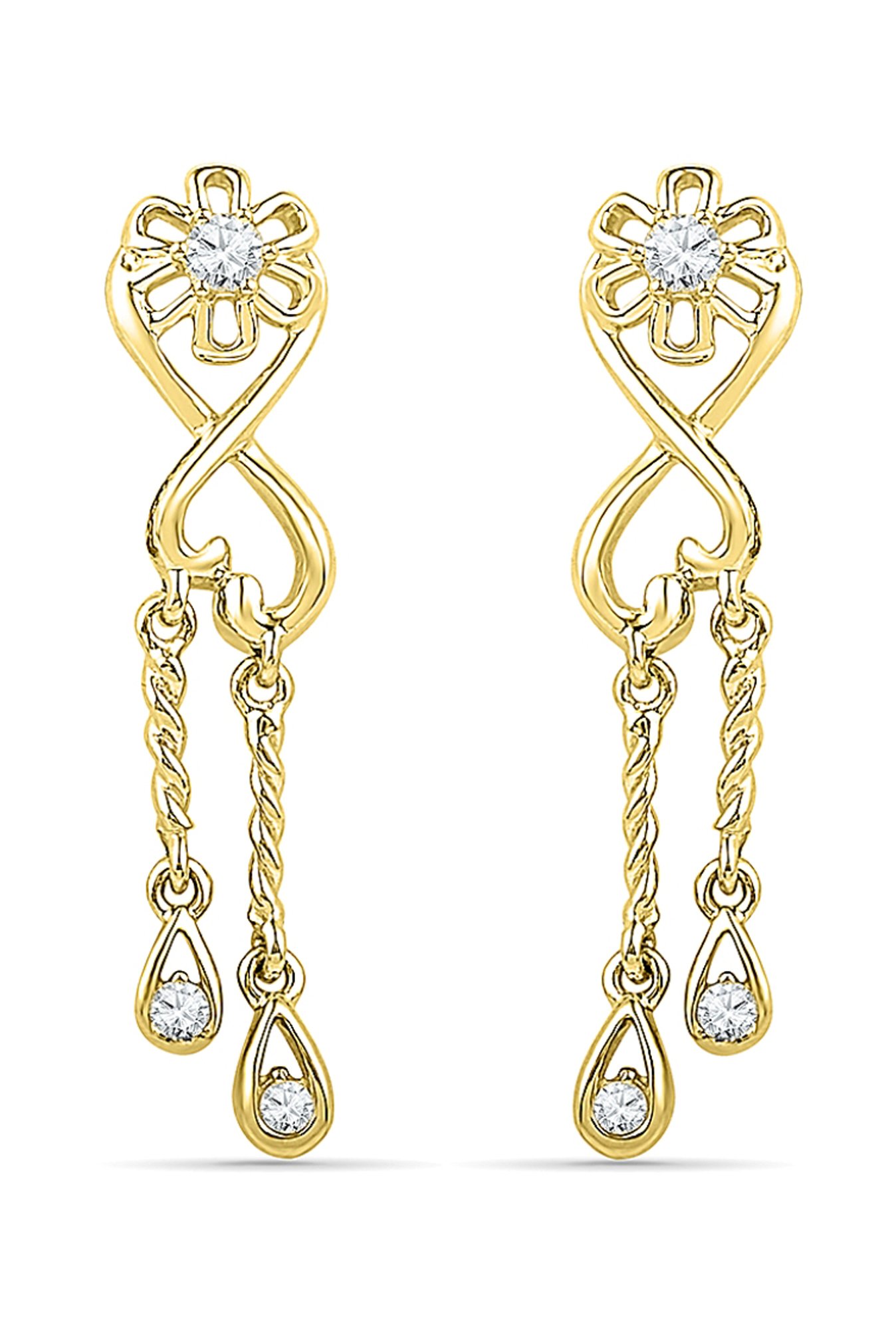 Sri Jagdamba Pearls Love Forever 18k Gold & 0.2 ct Diamond Earrings