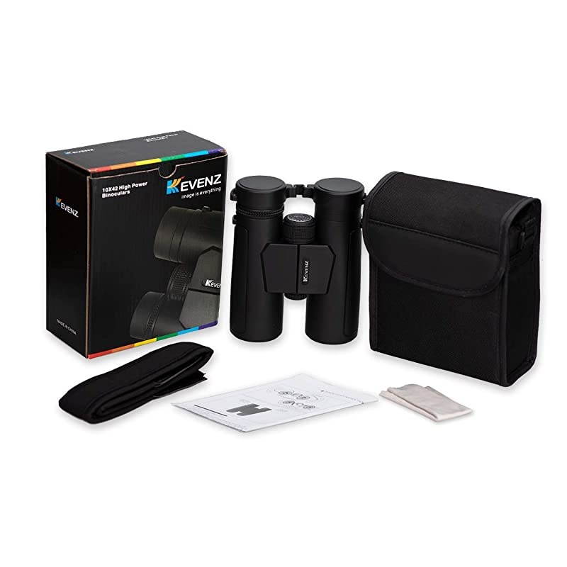 10x42 Compact Binoculars with Low Light Night VisionLarge Eyepiece High Power Waterproof Binocular Easy Focus for Outdoor Hunting Bird Watching Traveling Black 10 X 42