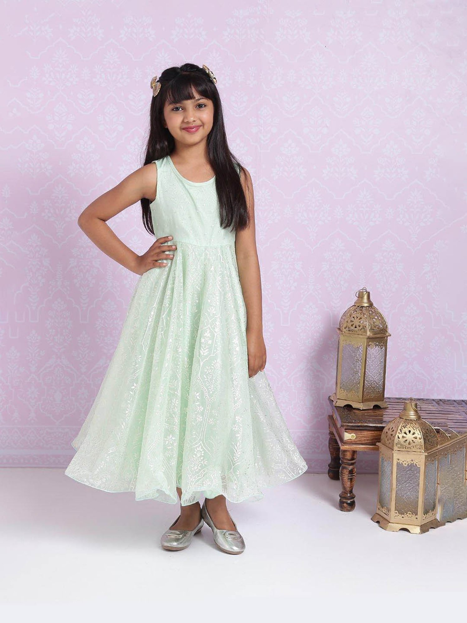 Peppermint Kids Navy Regular Fit Kurta Set