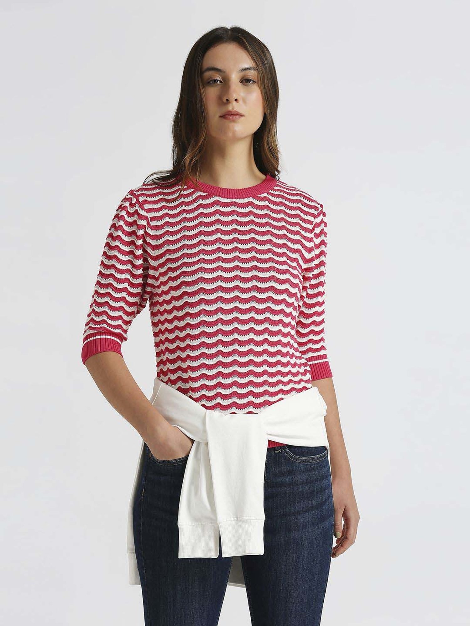 Pepe Jeans Pink Self Pattern Top