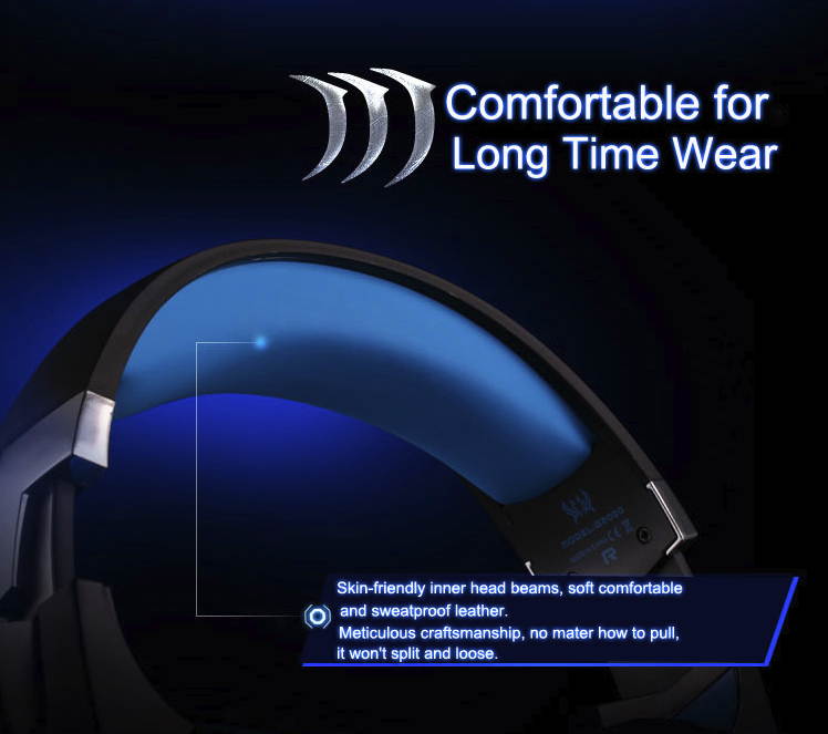 KOTION EACH G2000 Top Quality 50mm Drivers Wired Gaming Headphones with Mic for PC Computer Headset Earphone Stereo Bass LED Light & Noise Isolation-Red