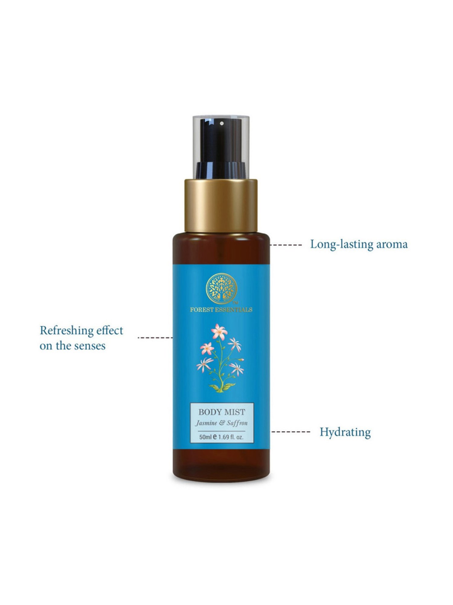 Forest Essentials Jasmine & Saffron Long Lasting & Intense Body Mist - 50 ml