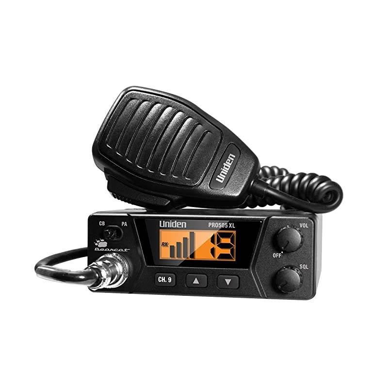 PRO505XL 40Channel CB Radio ProSeries Compact Design Public Address PA Function Instant Emergency Channel 9 External Speaker Jack Large Easy to Read Display Black