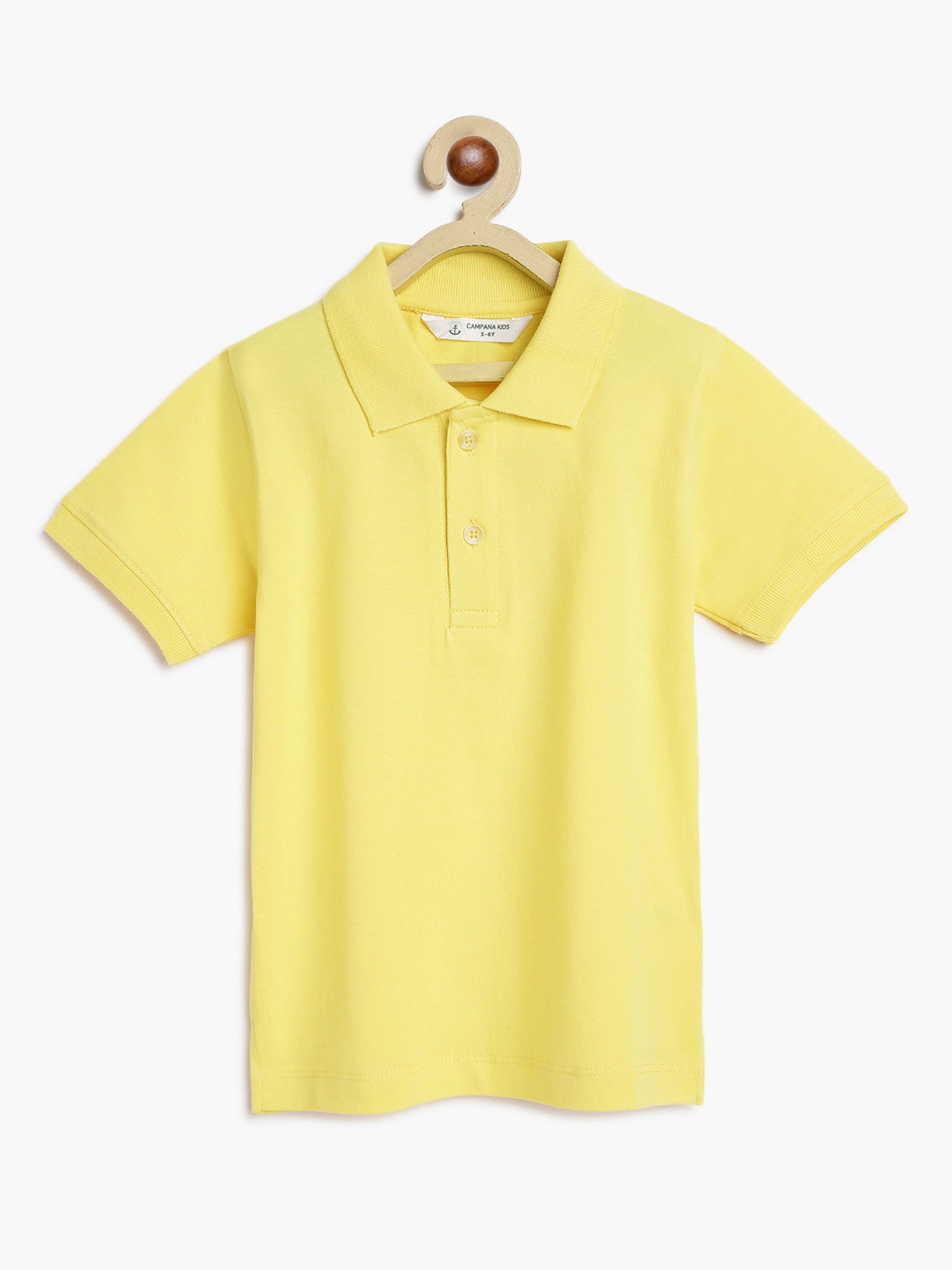 Campana Kids Yellow Solid Polo T-Shirt