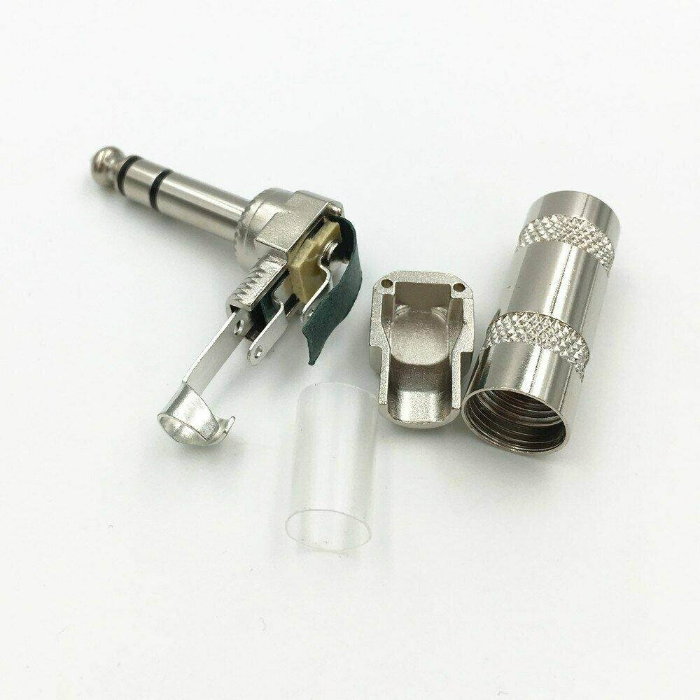 12 x 1/4" Male Right Angle TRS Stereo Audio Cable Plugs 6.35mm Connector Adapter