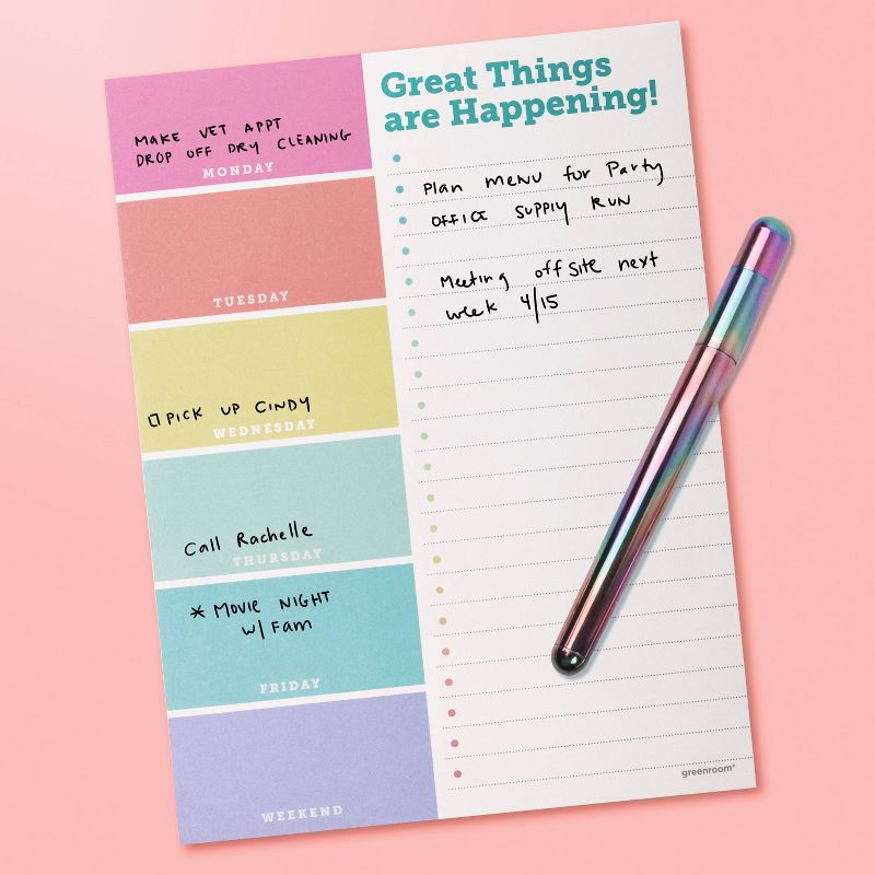 6" x 8" Great Things Are Happening 120pg Desk Pad Pastel - greenroom