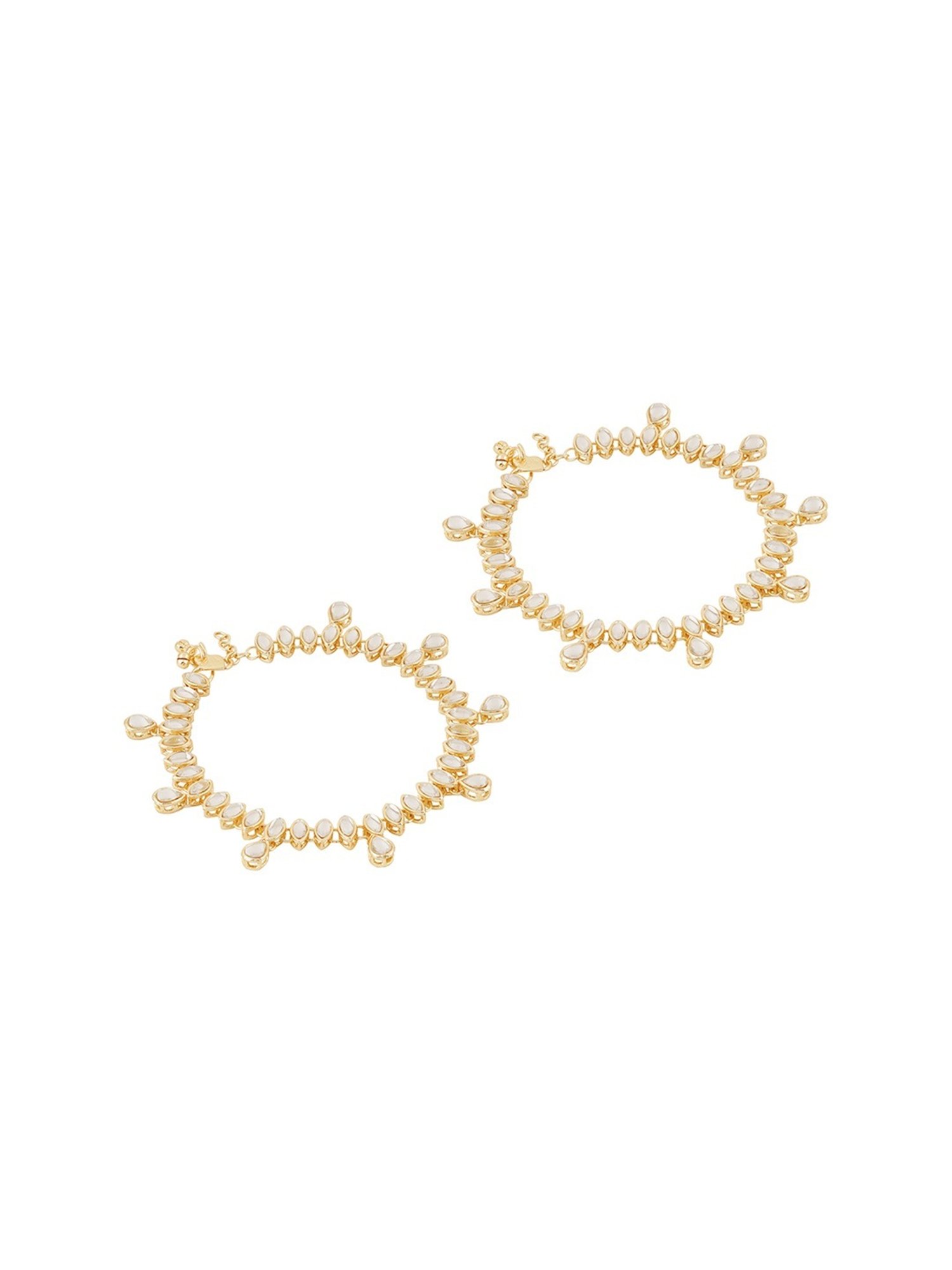 Teejh Haritha Mirror Gold Pair of Anklet