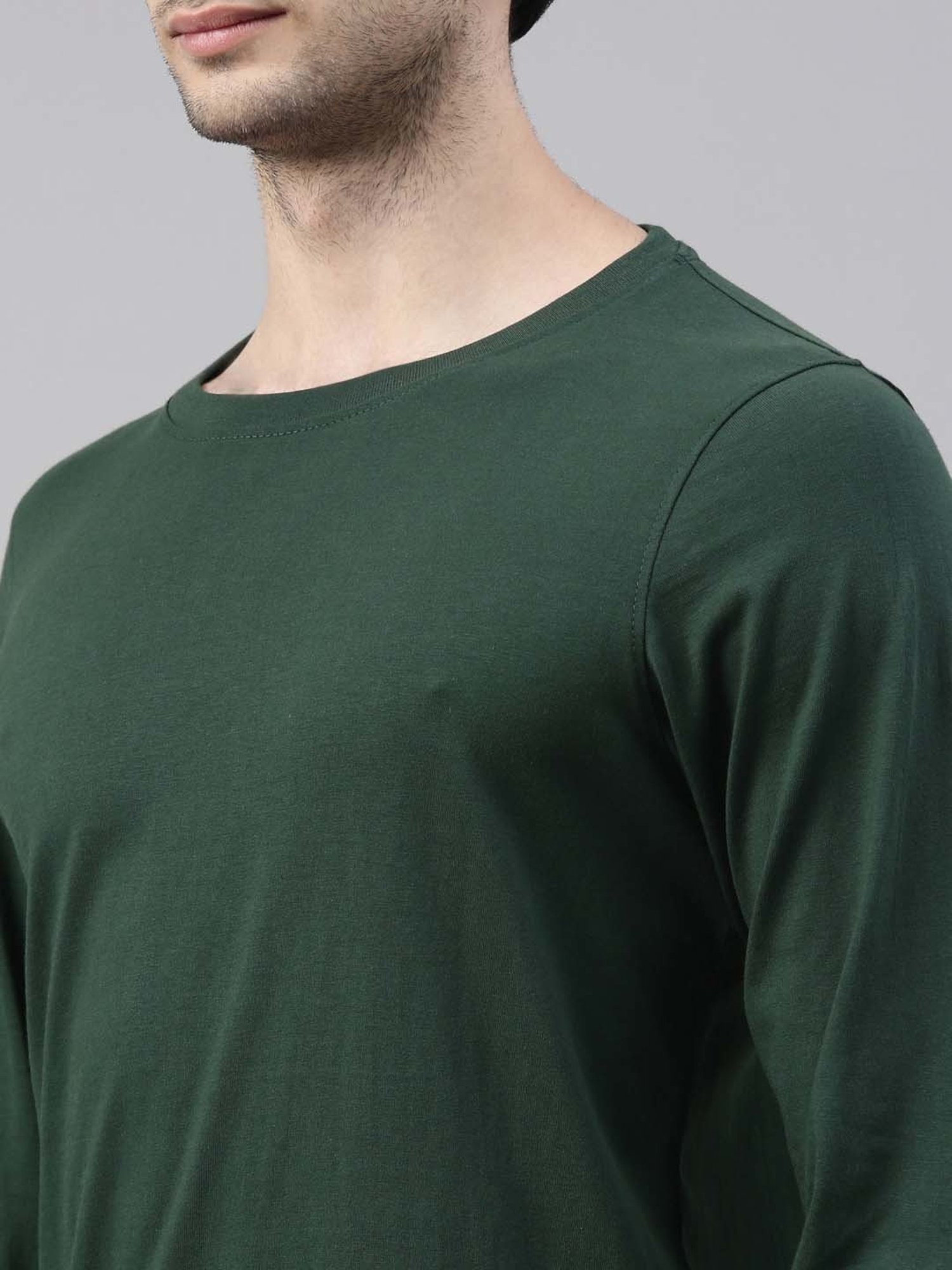 Bushirt Dark Green Cotton Crew T-Shirt