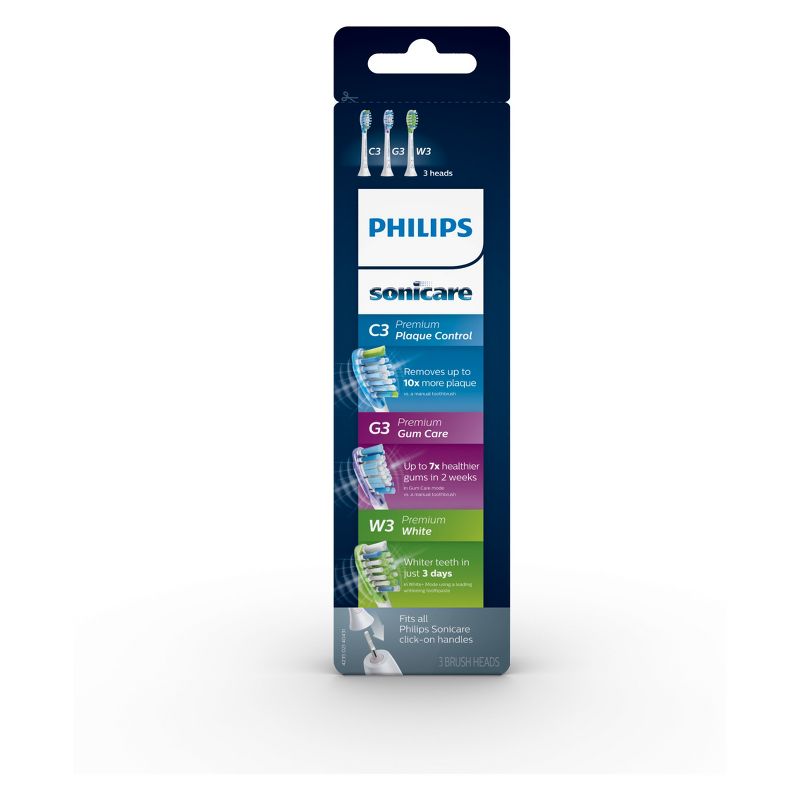 Philips Sonicare Premium Variety Pack (Whitening, Gum & Plaque) Replacement Electric Toothbrush Head - 3pk