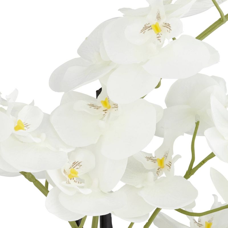 Dahlia Studios White Phalaenopsis 23"H Faux Orchid in Gold Ceramic Pot