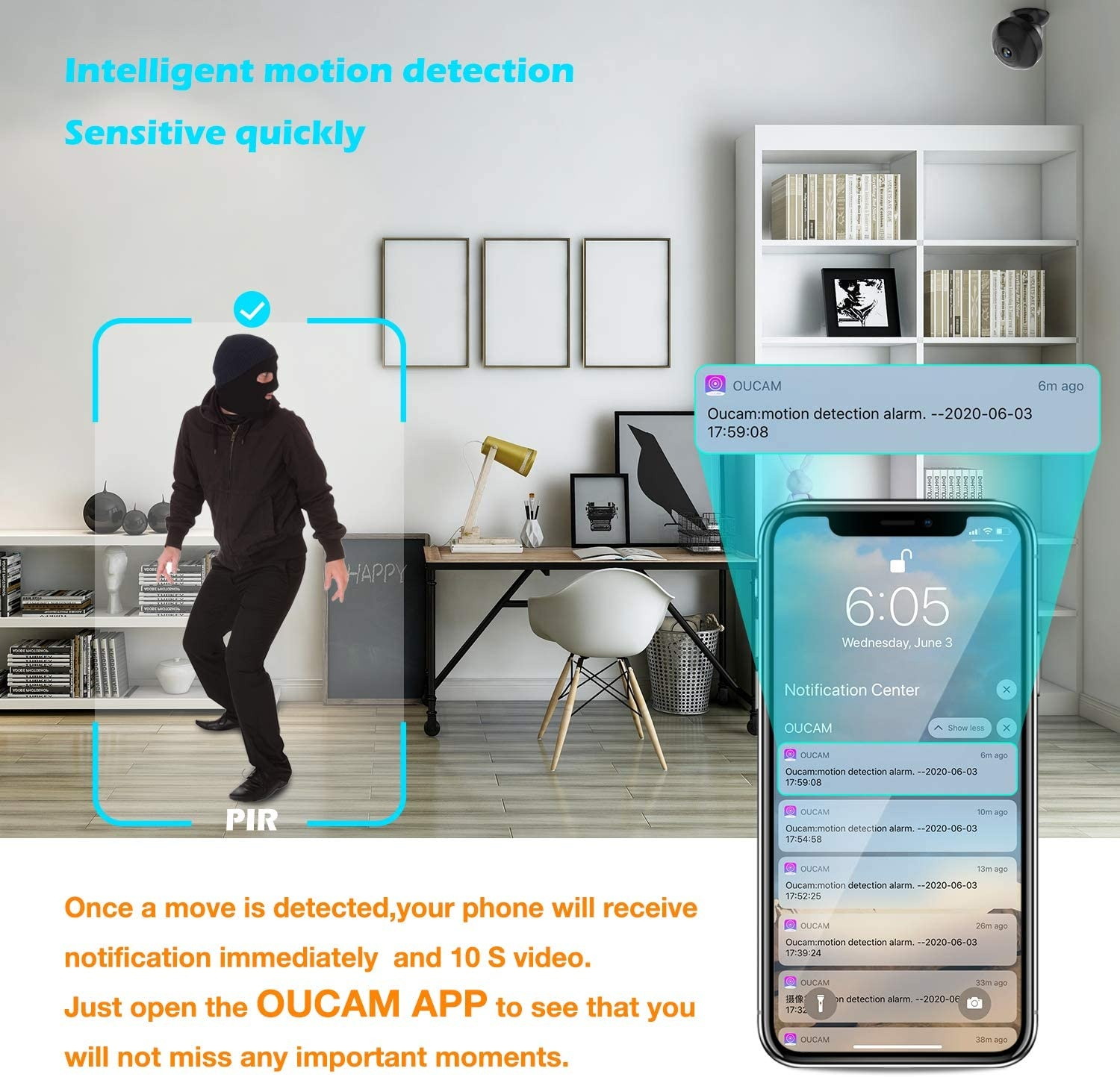 Mini Spy Camera 1080p Hidden Camera,Wireless WiFi Small USB Hidden Camera with Audio Night Vision and Motion Activated Indoor Use Security Cameras Surveillance Cam for Car Home Office (Coal-Black)