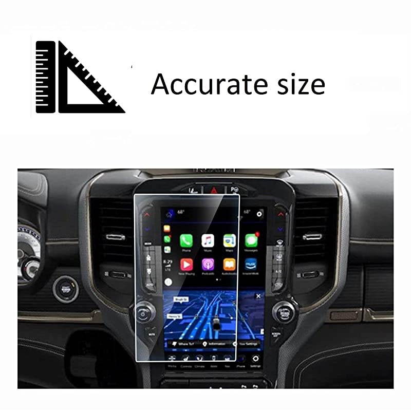 Screen Protector Compatible with 2019 1500 2500 3500 Uconnect 12 Inch Dodge Ram Anti Glare ScratchShockResistant Navigation Protection Accessories Premium Tempered Glass