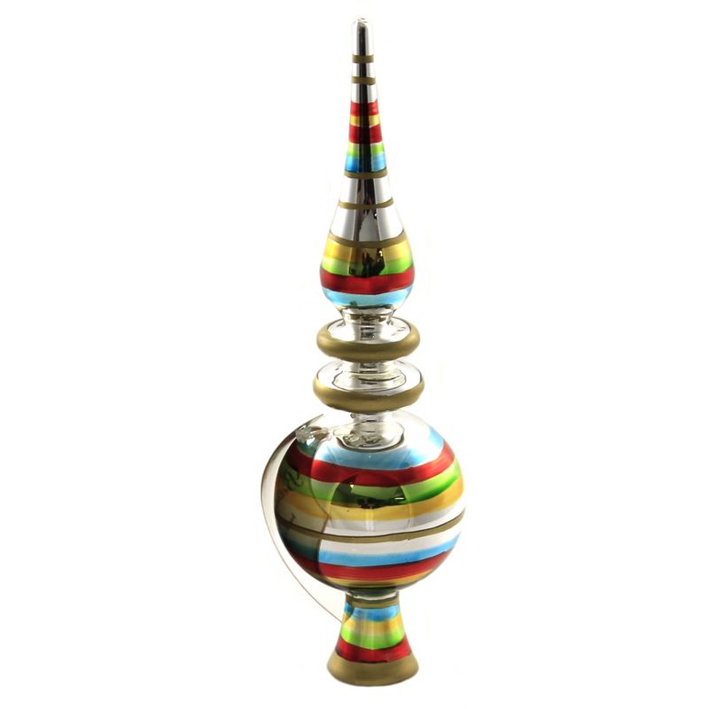 Tree Topper Finial 7.75" Retro Stripe Treetopper Christmas  -  Tree Toppers