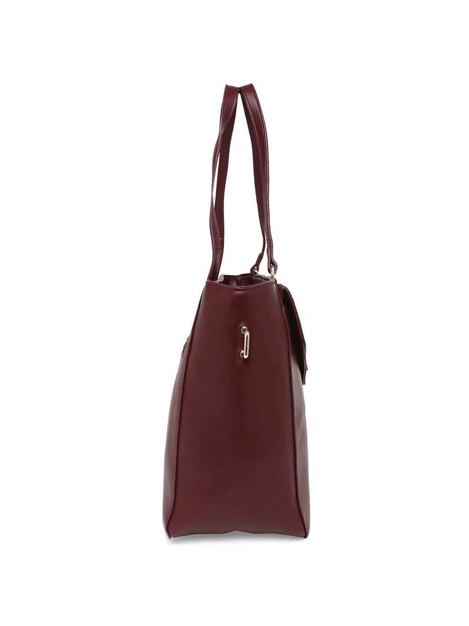 Marina Galanti Maroon Solid Medium Tote Handbag