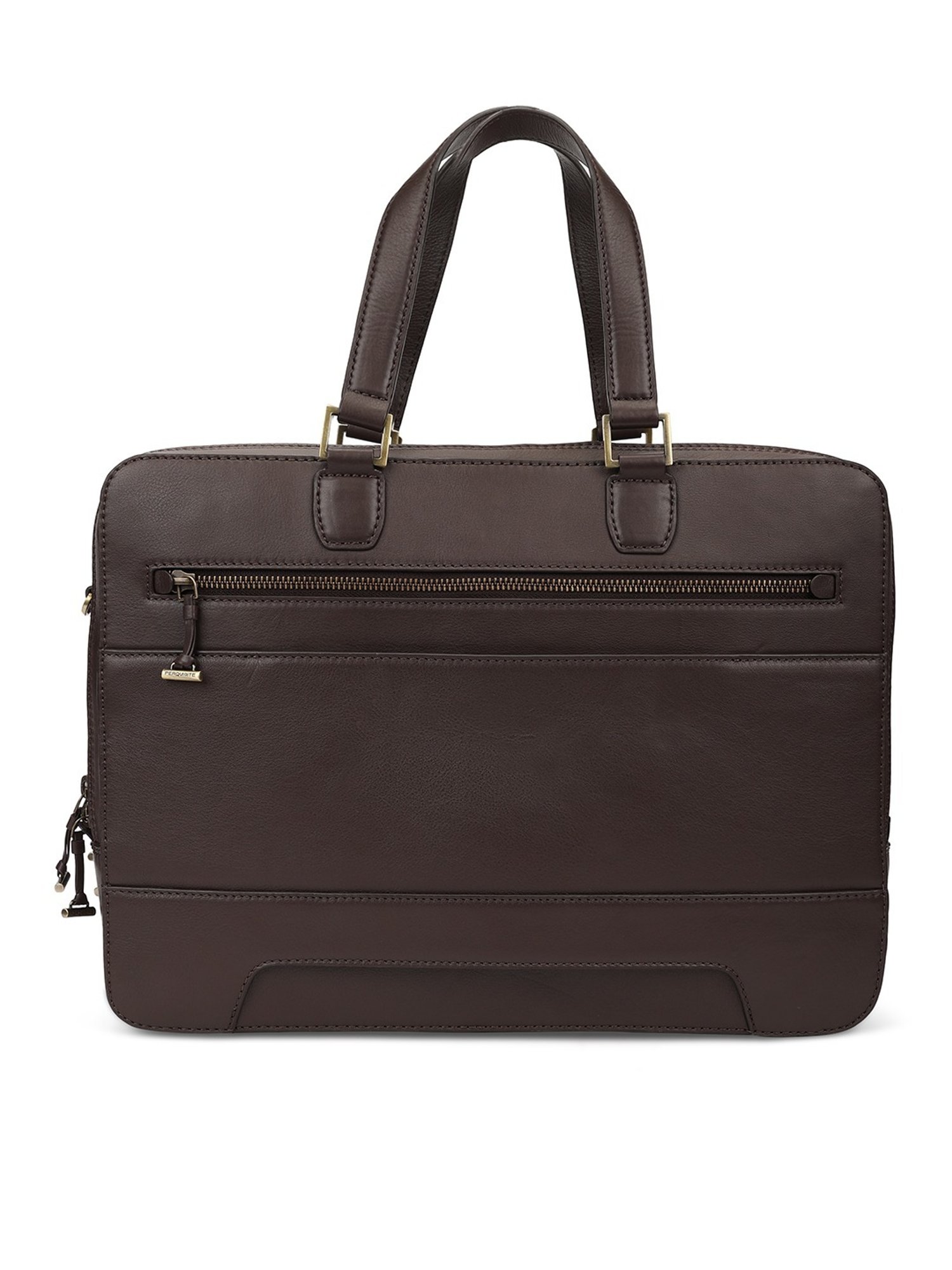 PERQUISITE WARREN Brown Leather Medium Messenger Bag