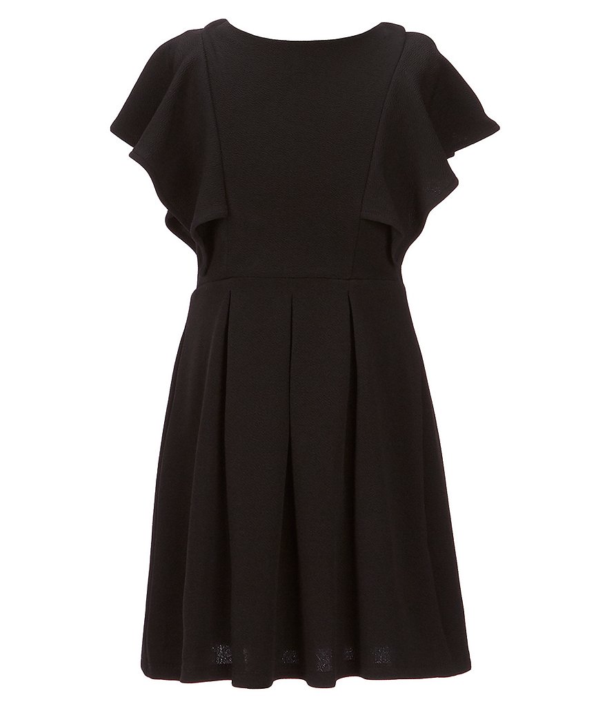 Poppies and Roses Big Girls 7-16 Flutter-Sleeve A-Line Dress