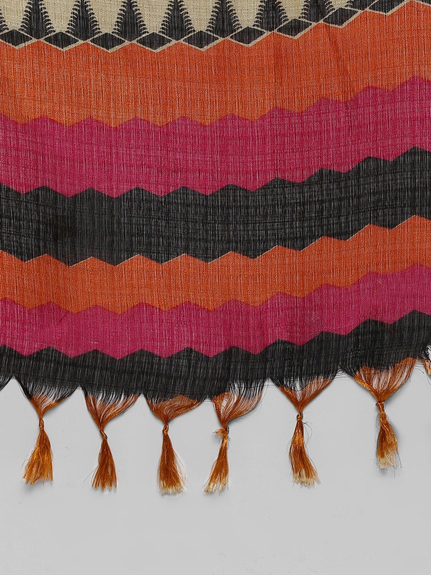 Saree Mall Beige & Pink Printed Dupatta