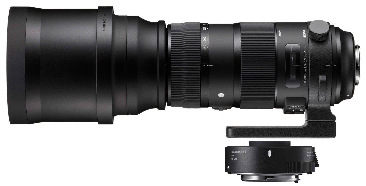 Sigma ZA954 150-600mm F5-6.3 DG HSM Sport Lens with 1.4X Tele-Converter Kit for Canon (Black)