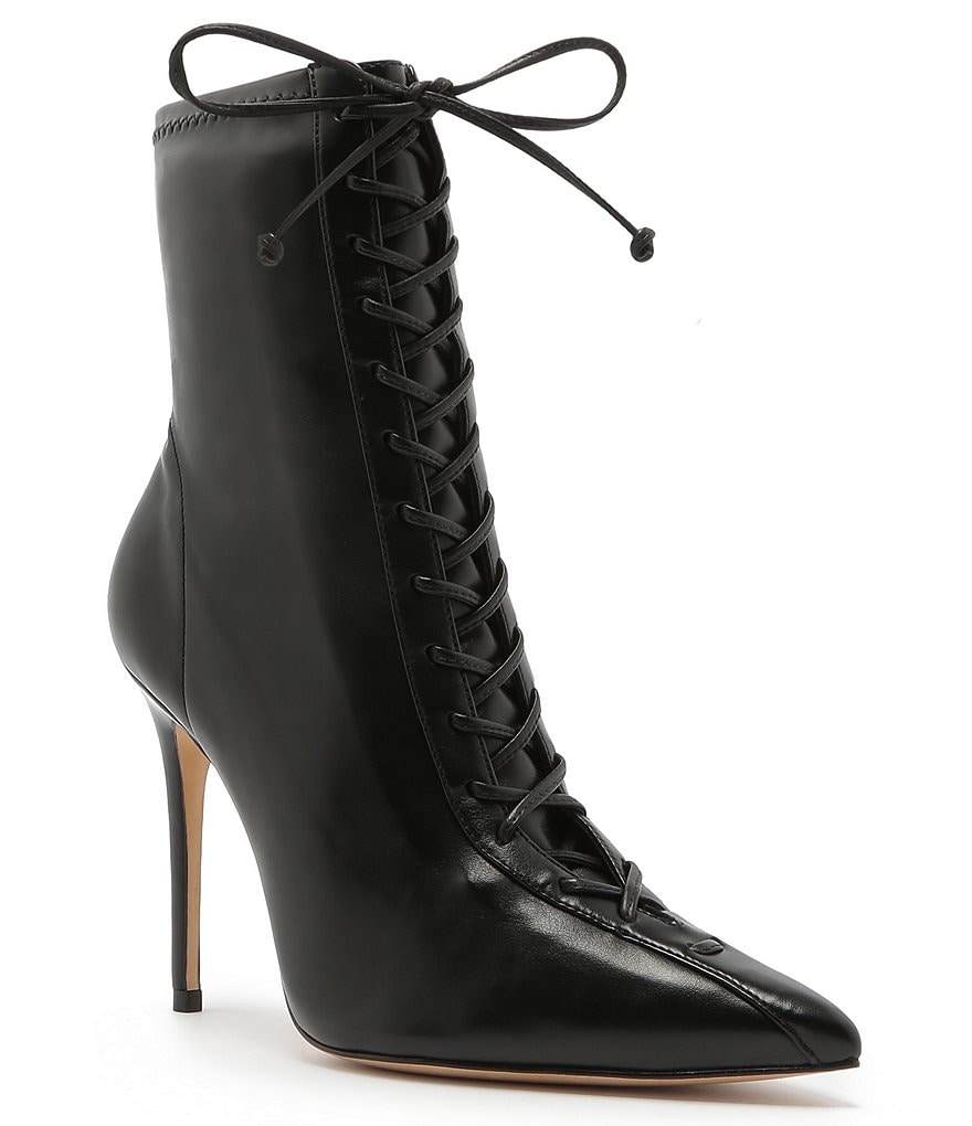 Schutz Tennie Lace Up Stiletto Heel Booties
