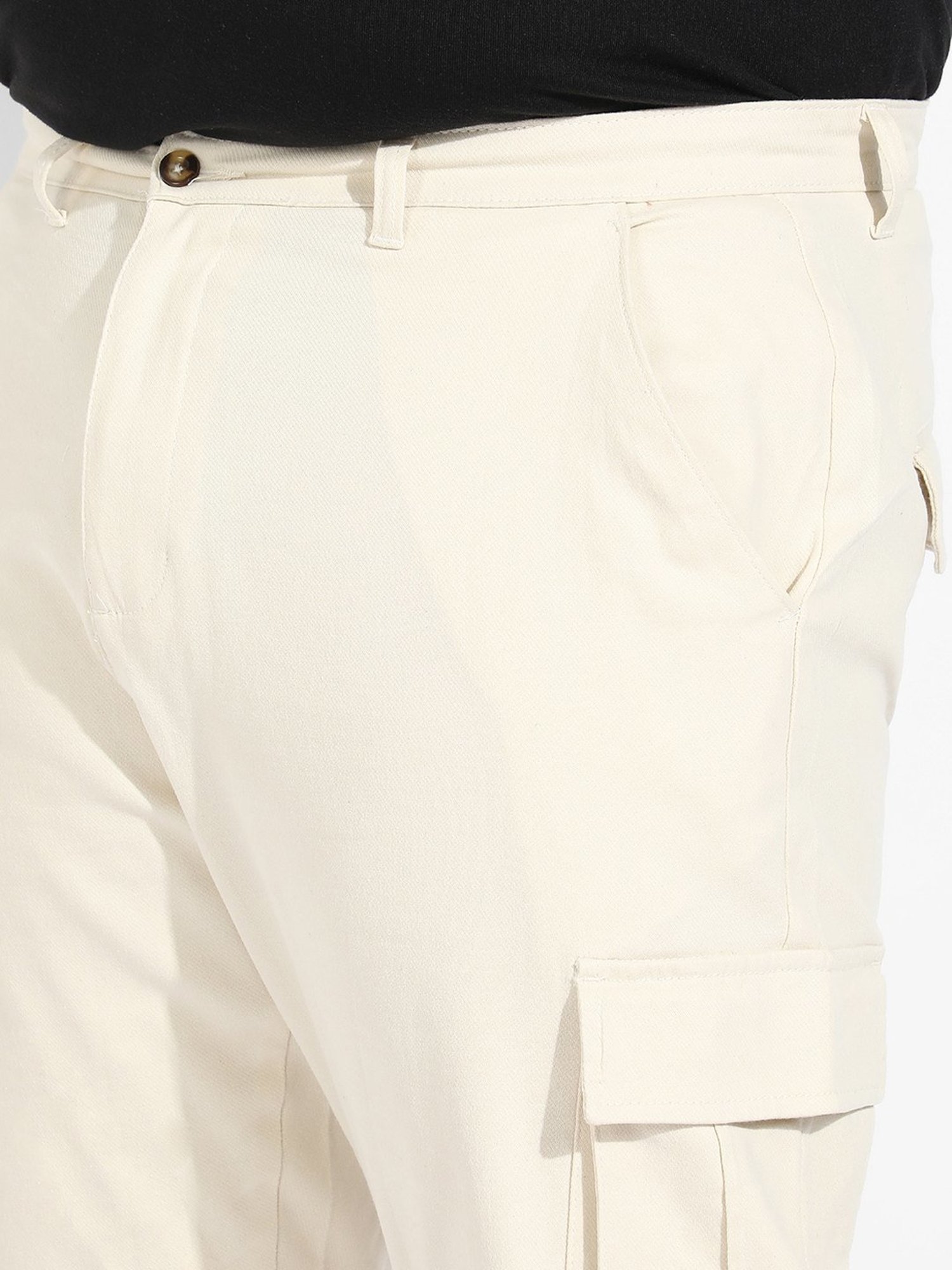 Instafab Plus Yellow Regular fit Plus Size Cargos