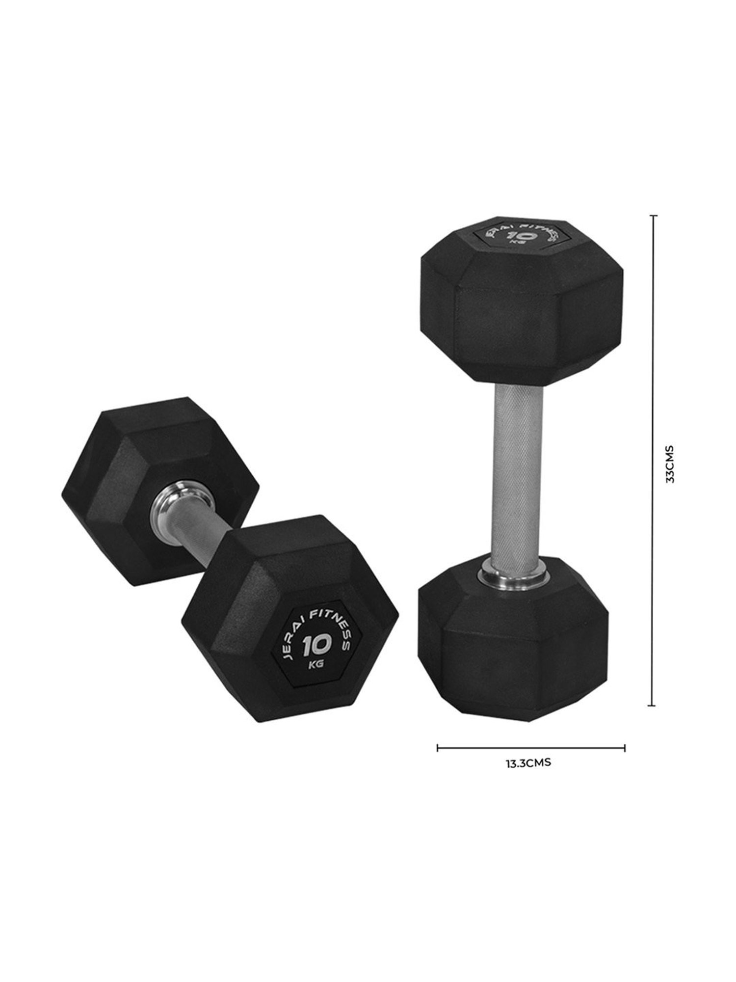 Jerai Fitness JDDK10 Diamond Cut Dumbbells (Black)
