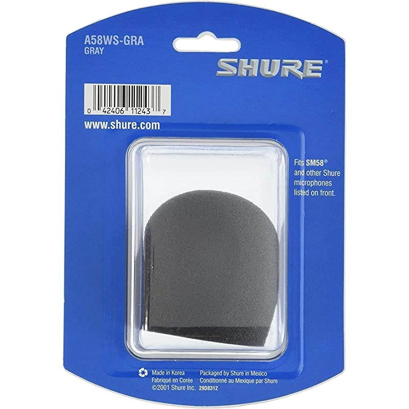 A58WS Foam Windscreen for All  Ball Type Microphones, Gray