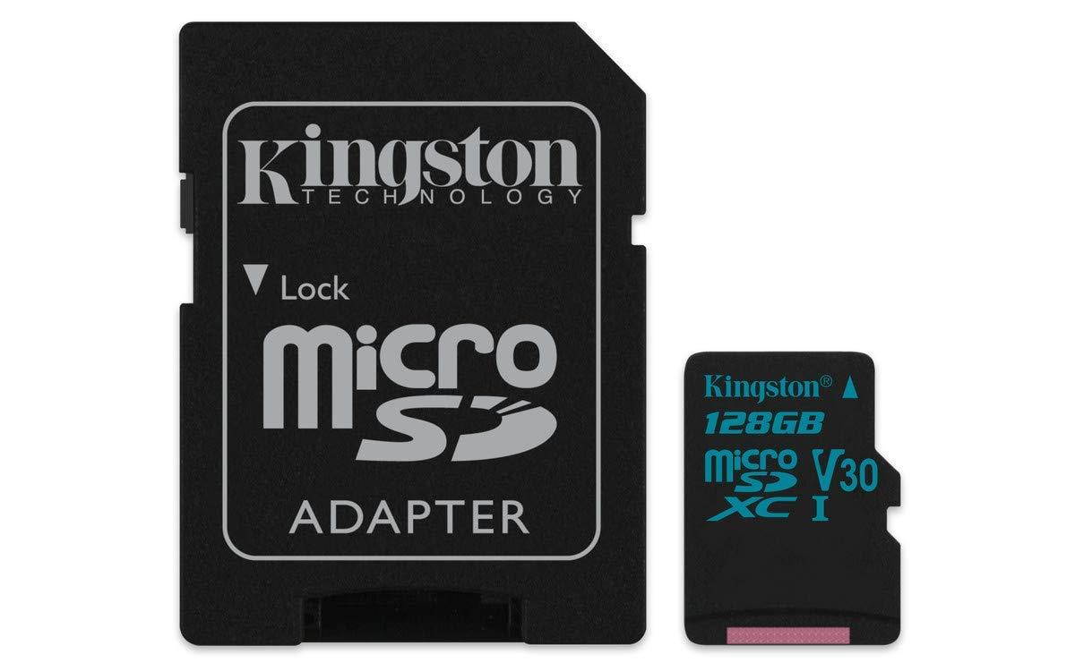 Kingston Canvas Go! 128GB microSDXC Class 10 microSD Memory Card UHS-I 90MB/s R Flash Memory Card Adapter (SDCG2/128GB)