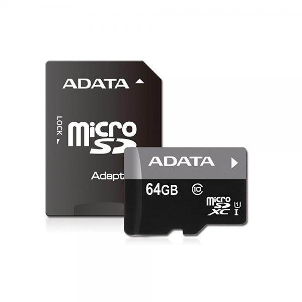 ADATA AUSDX64GUICL10-RA1 Premier 64 GB micro SDHC/SDXC UHS-I U1 Memory Card with One Adapter