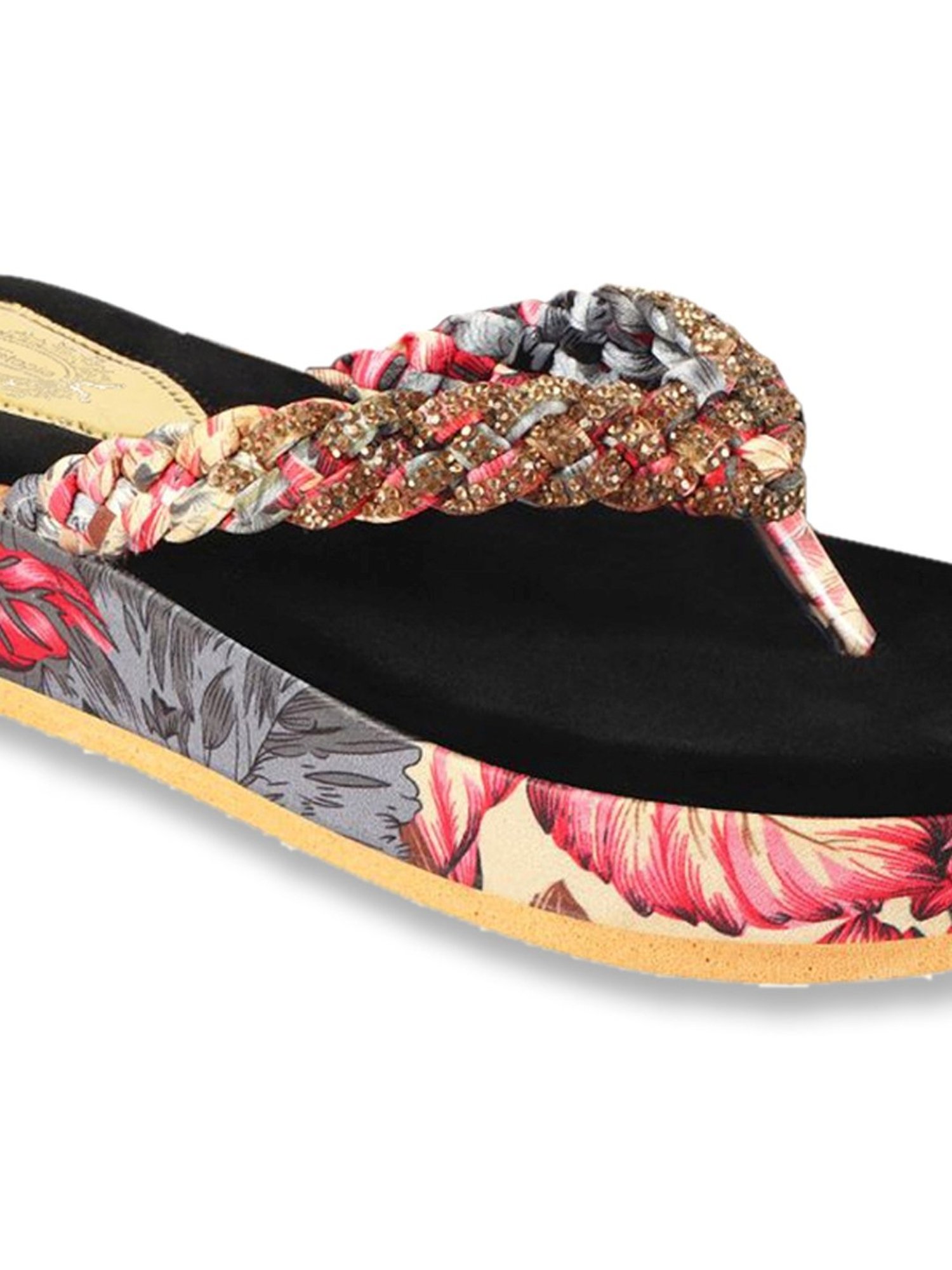 Shoetopia Women's Red Thong Wedges