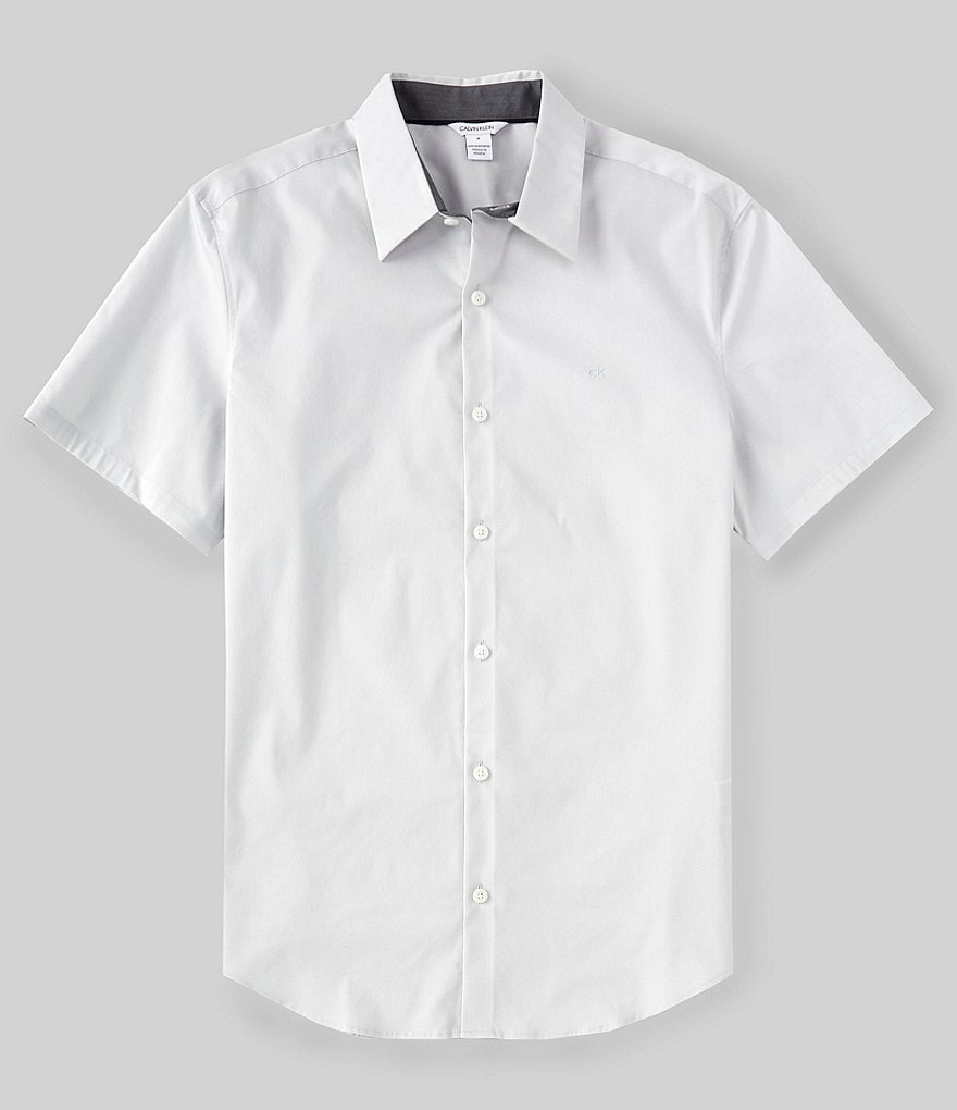 Calvin Klein Poplin Stretch Short-Sleeve Woven Shirt
