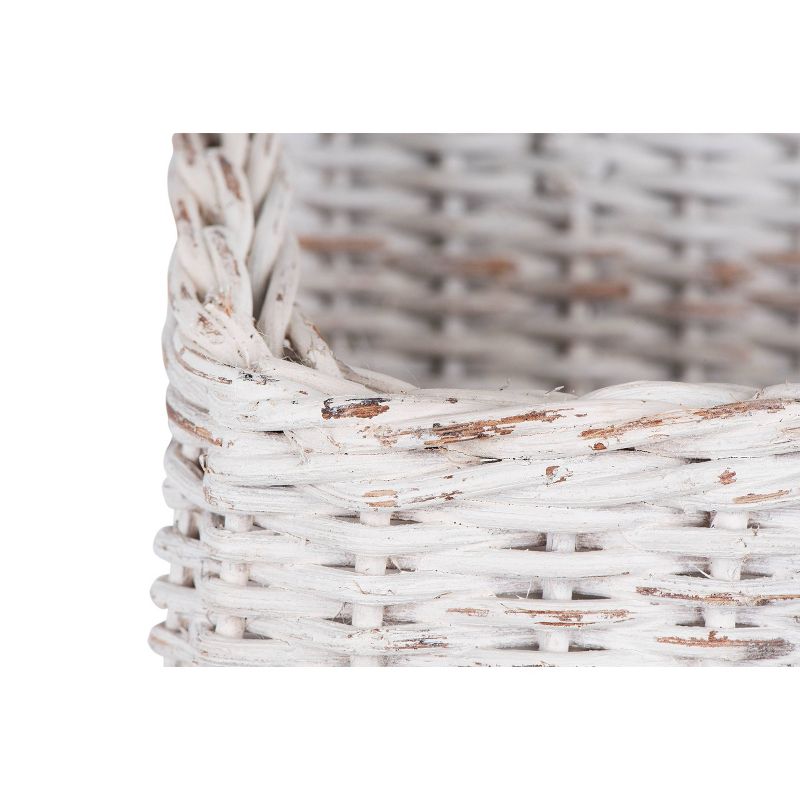 Wicker Wall Magazine & Toilet Paper Holder - White - 3R Studios