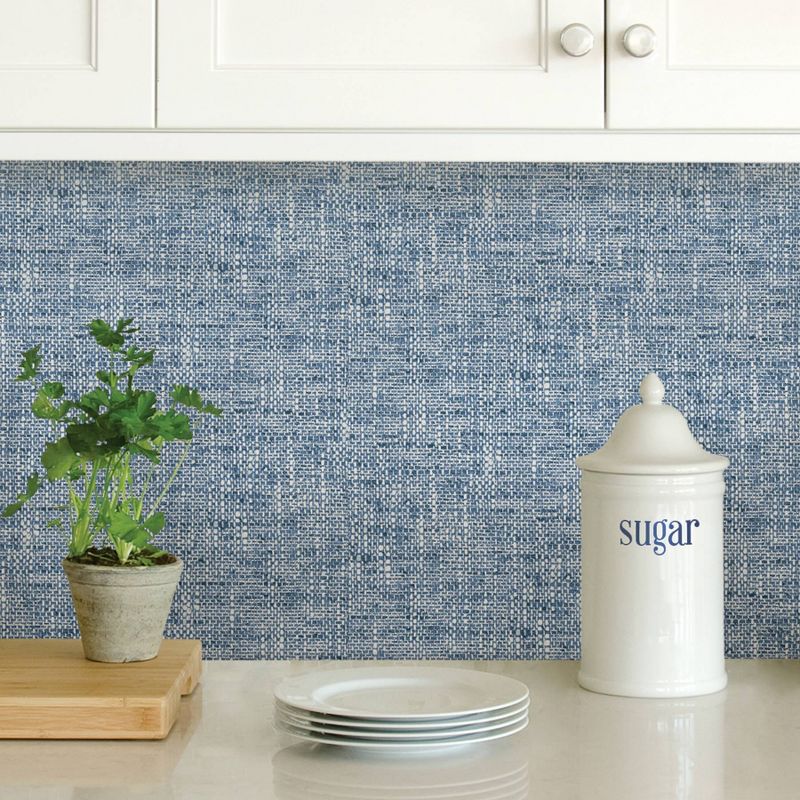 NuWallpaper Poplin Texture Peel & Stick Wallpaper Navy