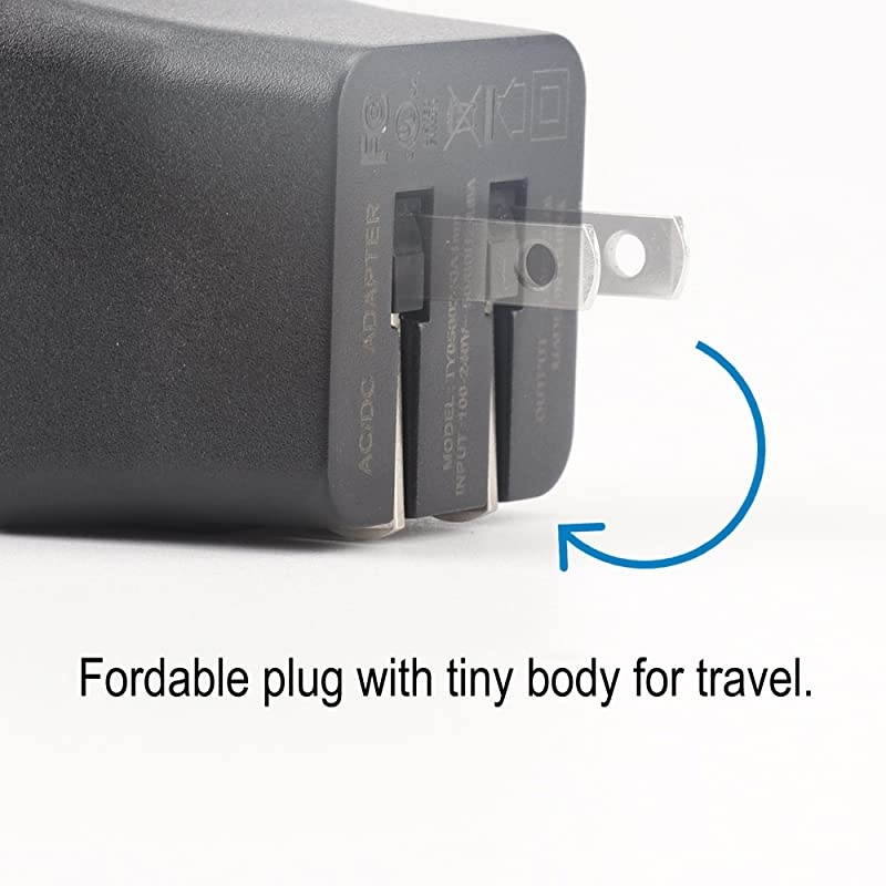 2-Pack 12W 2.4A Dual Port Foldable Plug USB Travel Wall Chargers for iPhone Xs/XS MAX/XR/X/ 8/7/ 7 Plus/ 6s/ 6s Plus, iPad Pro/ Air2/ Mini 3/ Mini 4, Samsung, Kindle and More (1x black+ 1x white)