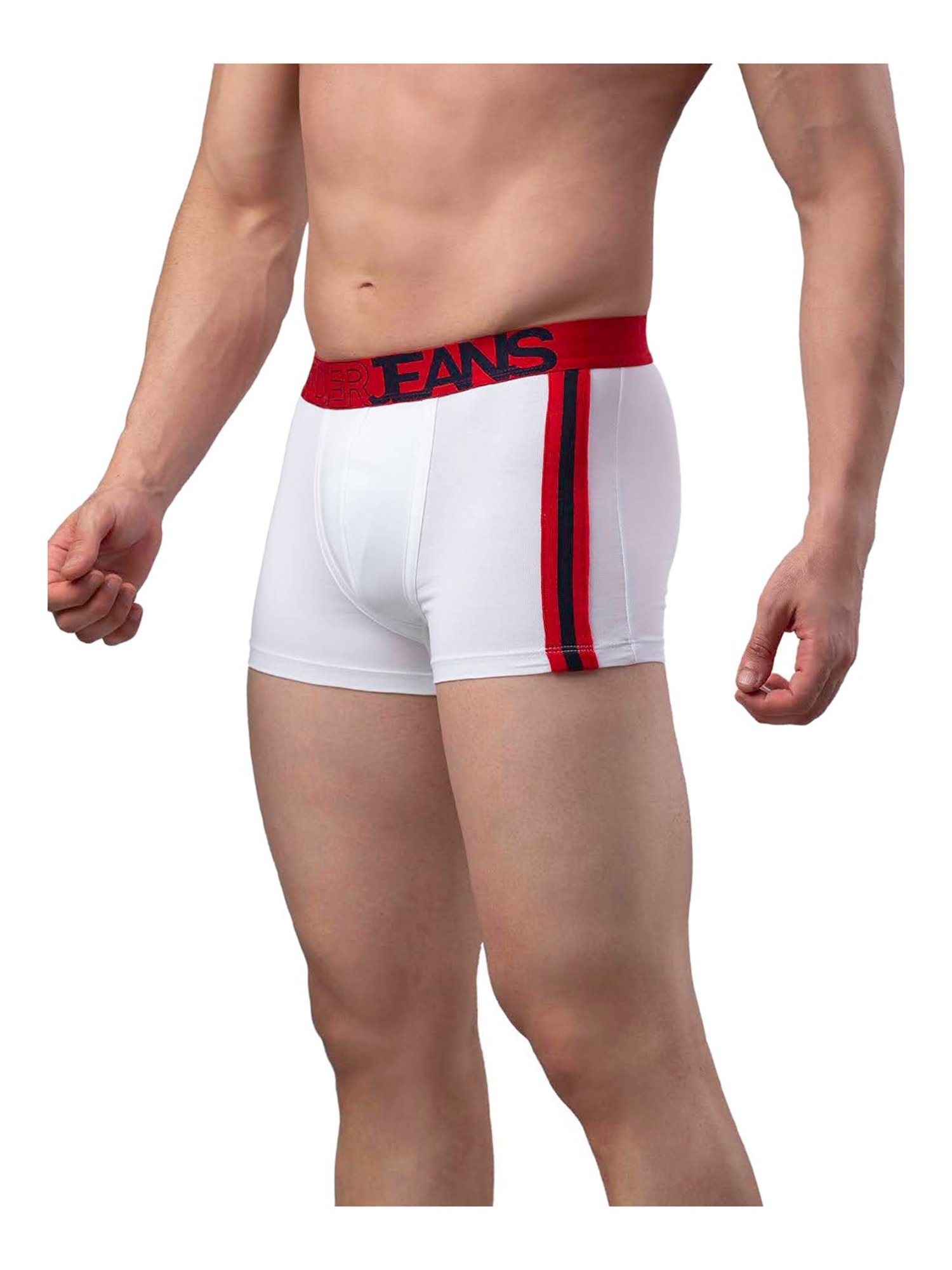 UnderJeans by Spykar White & Red Striped Trunks - Pack of 2