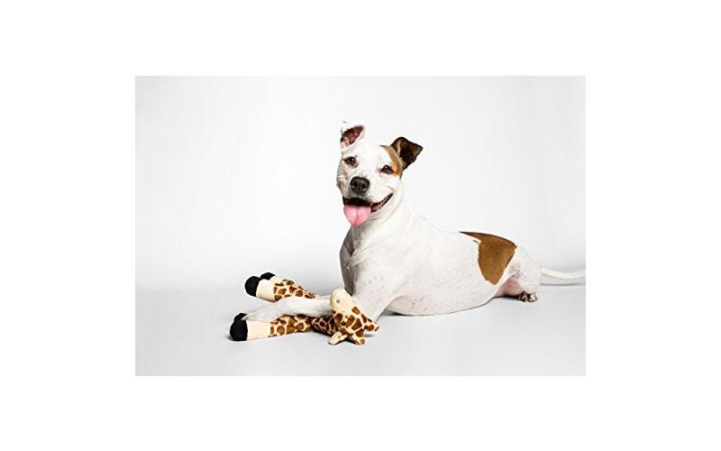 Fluff & Tuff Nelly The Giraffe, Medium Plush Dog Toy with Squeaker