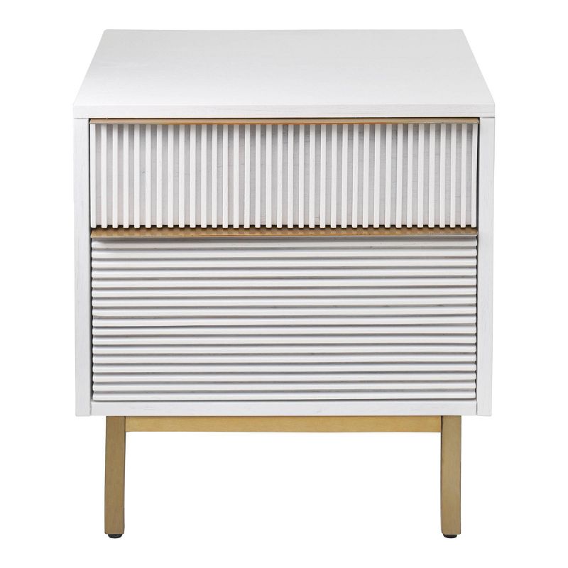 Avant 2 Drawer Nightstand White - Hopper Studio
